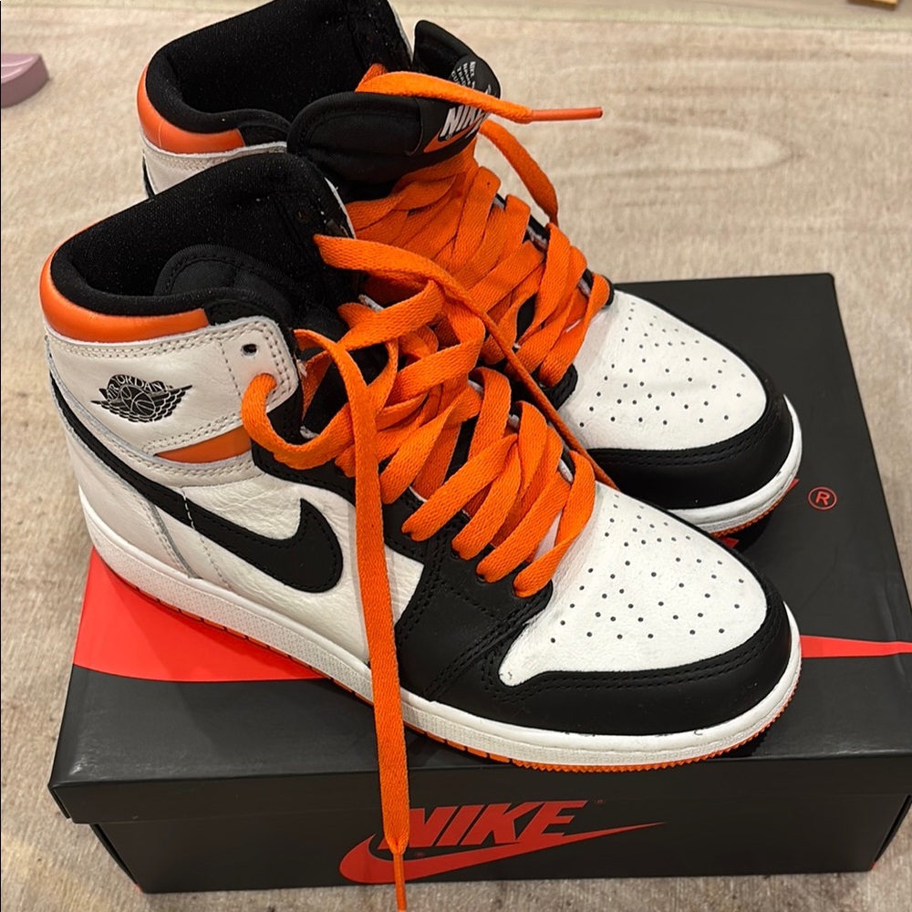 Nike Air Jordan High-Top Sneakers - Black, White, Orange